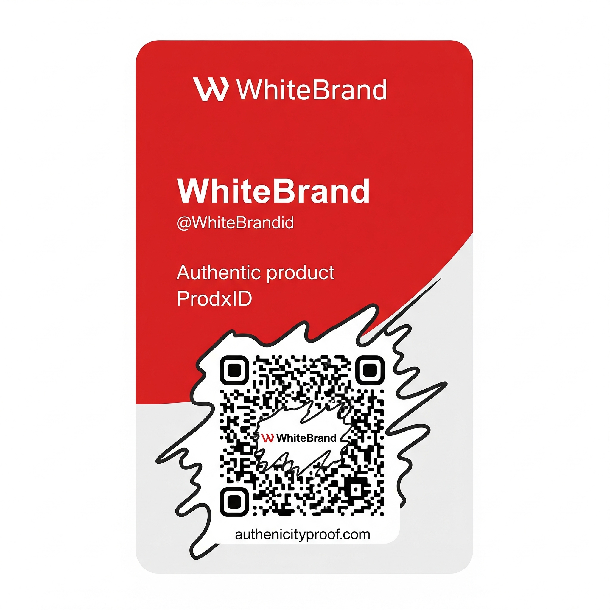 AuthenticityProof certificate card alongside a product